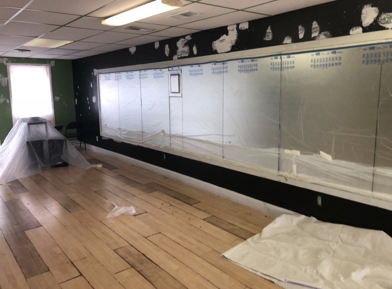 Commercial interior repaint in progress